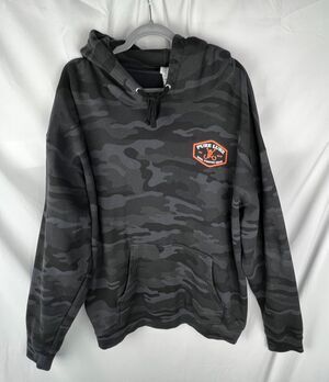 Pure Lure TB Sluggo Mens 2XL Black Gray Camo Pullover Fishing Hoodie